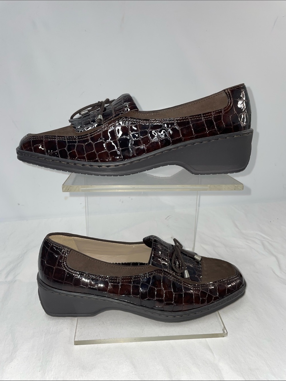 ARA RACHEL FAUX CROC AND SUEDE LOAFERS FTL-07-140
